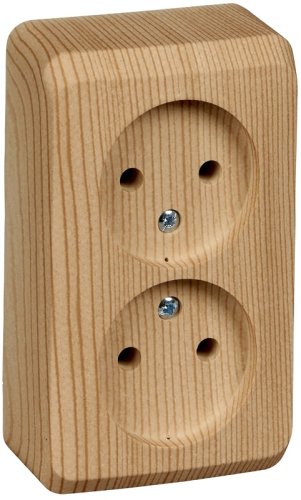 Розетка без заземления накладная Systeme Electric Этюд Дача 2-м. сосна фото Розетка без заземления накладная Systeme Electric Этюд Дача 2-м. сосна картинка